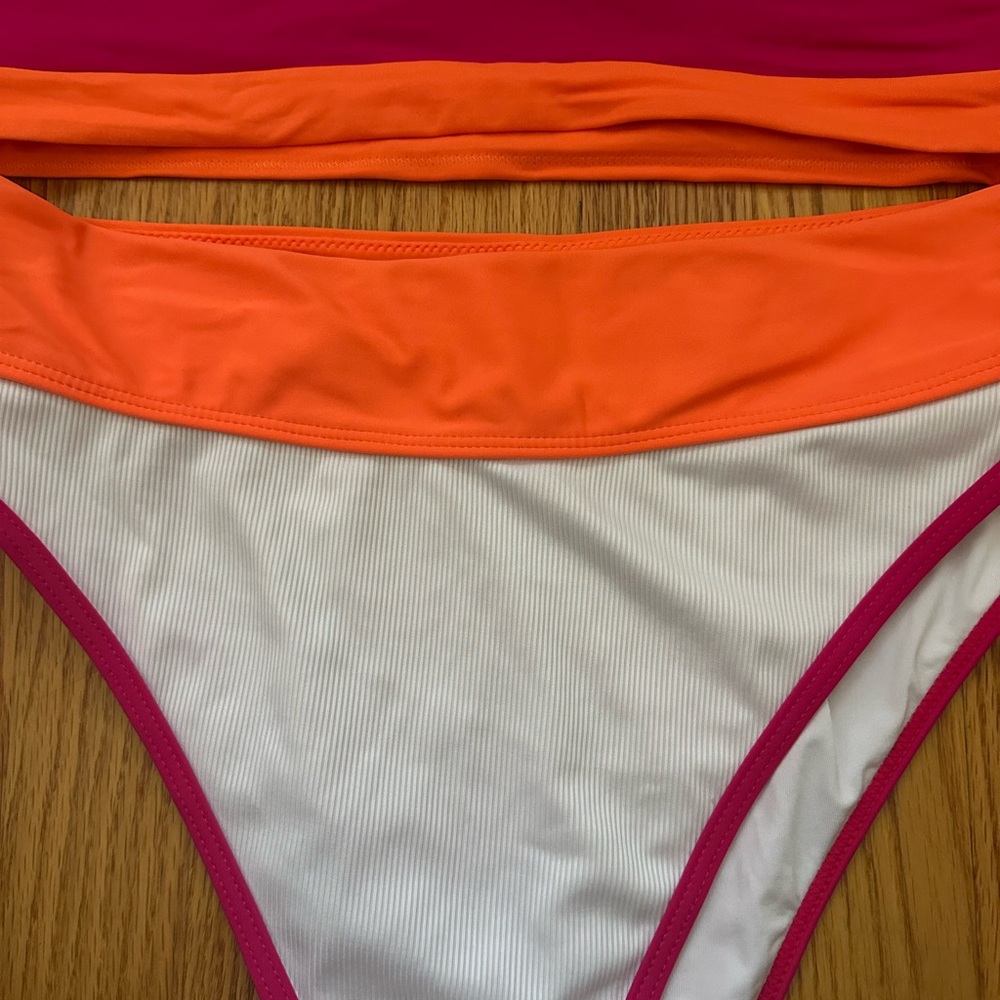 Zaful Pink, White & Orange Bikini Set - Picture 2 of 6